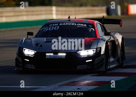 Drivers: Martin Lechmann and Patric Niederhauser of Car Collection during the HANKOOK 24H BARCELONA 2021 Race at Circuit de Catalunya. (Photo by DAX Images/NurPhoto) Stock Photo