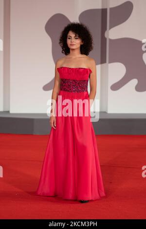 Federica Torchetti attends the red carpet of the movie 'La Scuola Cattolica' during the 78th Venice International Film Festival on September 06, 2021 in Venice, Italy. (Photo by Luca Carlino/NurPhoto) Stock Photo