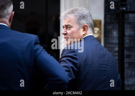 British Secretary of State for Northern Ireland Brandon Lewis, Conservative Party MP for Great Yarmouth, arrives on Downing Street in London, England, on September 8, 2021. (Photo by David Cliff/NurPhoto) Stock Photo