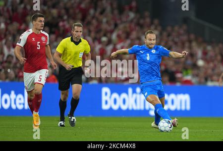 Dan Leon Glazer of Israel during Denmark against Israel, World Cup qualifier at Parken stadium, Copenhagen, Denmark on September 8, 2021. (Photo by Ulrik Pedersen/NurPhoto) Stock Photo