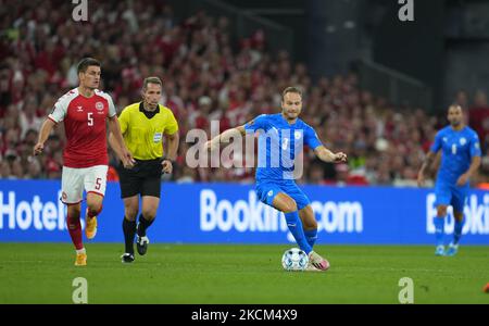 Dan Leon Glazer of Israel during Denmark against Israel, World Cup qualifier at Parken stadium, Copenhagen, Denmark on September 8, 2021. (Photo by Ulrik Pedersen/NurPhoto) Stock Photo