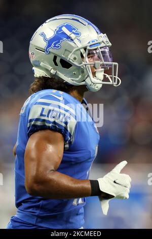 Detroit Lions wide receiver Kalif Raymond catches a pass during an NFL  football practice in Allen Park, Mich., Monday, June 12, 2023. (AP  Photo/Paul Sancya Stock Photo - Alamy