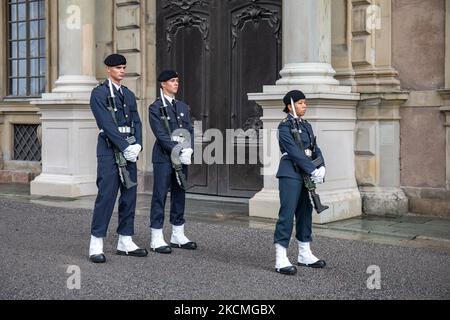 Kunliga Slottet guards in Stockholm, Sweden Stock Photo