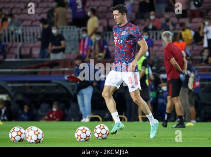 Robert Lewandowski during the match between FC Barcelona and FC Bayern Munich, corresponding to the week 1 of the group A of the UEFA Champions League, played at the Camp Nou Stadium, on 14th September 2021, in Barcelona, Spain. -- (Photo by Urbanandsport/NurPhoto) Stock Photo