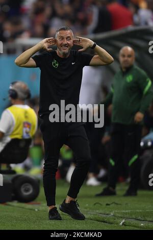 Mihai Stoica reacts in action during the Romania Liga 1 game between FCSB and Dinamo Bucharest, played on Arena Nationala, in Bucharest, on Sunday 12 September 2021. (Photo by Alex Nicodim/NurPhoto) Stock Photo