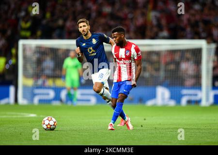 Marko Grujic of Porto in action during the UEFA Champions League, Group B,  football match played between Atletico de Madrid and FC Porto at Wanda  Metropolitano stadium on September 15, 2021, in