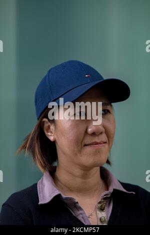 Paris, France on 23 May 2021. Portrait of the French playerTrang Alice, bronze medalist in 2019 at the world plumfoot championship. She has retired and is now coaching the new generation. Stock Photo