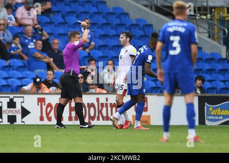 Adam Smith,Leandro Bacuna during the Sky Bet Championship match between Cardiff City and AFC Bournemouth at Cardiff City Stadium on September 18, 2021 in Cardiff, Wales. (Photo by MI News/NurPhoto) Stock Photo