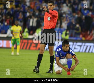 David Silva of Millonarios FC during the match against Atletico Huila played at the Nemesio Camacho El Campin stadium in the city of Bogota, Colombia, on September 18, 2021. (Photo by Daniel Garzon Herazo/NurPhoto) Stock Photo