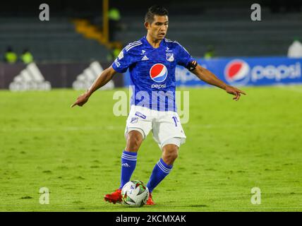 David Silva of Millonarios FC during the match against Atletico Huila played at the Nemesio Camacho El Campin stadium in the city of Bogota, Colombia, on September 18, 2021. (Photo by Daniel Garzon Herazo/NurPhoto) Stock Photo