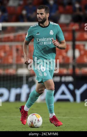 Jose Ignacio Fernandez Iglesias, Nacho of Real Madrid during La Liga match between Valencia CF and Real Madrid at Mestalla Stadium on September 19, 2021. (Photo by Jose Miguel Fernandez/NurPhoto) Stock Photo