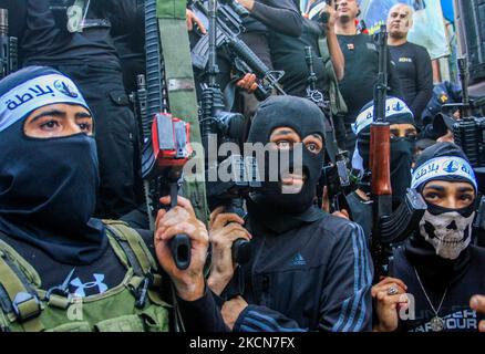 Nablus, Palestine. 04th Nov, 2022. Palestinian masked gunmen from the ...