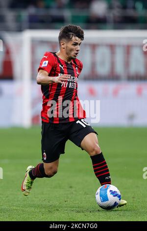 Brahim Diaz (AC Milan) in action during the Italian football Serie A match AC Milan vs Venezia FC on September 22, 2021 at the San Siro stadium in Milan, Italy (Photo by Francesco Scaccianoce/LiveMedia/NurPhoto) Stock Photo