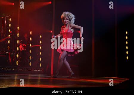The actress at the presentation of the musical 'Tina', at the Coliseum Theatre in Madrid, on 23 September, 2021 in Madrid, Spain. This musical tells the story of Tina Turner and how this legendary singer achieved success in her career after facing racism, sexism and age discrimination (Photo by Oscar Gonzalez/NurPhoto) Stock Photo