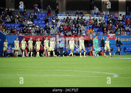 Match between FC Barcelona and Arsenal Women Football Club, corresponding to the week 1 of the group stage of the UEFA Womens Champions League, played at the Johan Cruyff Stadium, on 05th October 2021, in Barcelona, Spain. -- (Photo by Urbanandsport/NurPhoto) Stock Photo