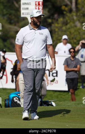 Jon Rahm of Spain plays during the Acciona Open Espana of Golf, Spain Open, at Club de Campo Villa de Madridon October 09, 2021, in Madrid, Spain. (Photo by Oscar Gonzalez/NurPhoto) Stock Photo