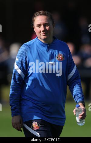 Melanie Reay, Sunderland Head Coach, seen during the FA Women's Championship match between Sunderland and Durham Women FC at Eppleton CW, Hetton on Sunday 10th October 2021. (Photo by Will Matthews/MI News/NurPhoto) Stock Photo