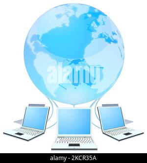 Computer Cloud Data Earth Technology Concept Stock Vector
