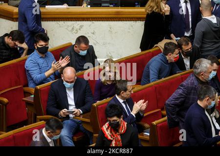 The session of Ukrainian Parliament in Kyiv, Ukraine, October 22, 2021. (Photo by Sergii Kharchenko/NurPhoto) Stock Photo