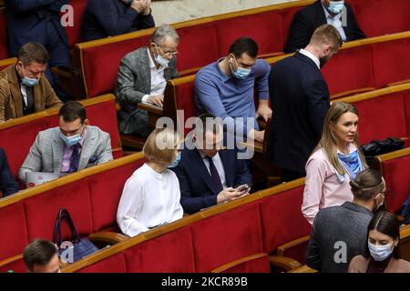 The session of Ukrainian Parliament in Kyiv, Ukraine, October 22, 2021. (Photo by Sergii Kharchenko/NurPhoto) Stock Photo