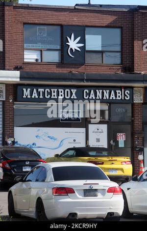 Shop selling cannabis and marijuana paraphernalia in Toronto, Ontario, Canada, on July 30, 2021. (Photo by Creative Touch Imaging Ltd./NurPhoto) Stock Photo