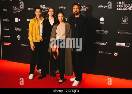Actor Jonathan Berlin and Benjamin Sadler and Actress Katharina Schüttler and Pauline Renevier attend 'Das Weisse Haus Am Rhein' screen at Cologne film festival in Cologne filmpalast in Cologne, Germany on Oct 26, 2021 (Photo by Ying Tang/NurPhoto) Stock Photo