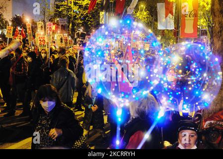 Celebrations of the 98th anniversary of the proclamation of the Republic in Istanbul, Turkey on October 29, 2021. (Photo by Umit Turhan Coskun/NurPhoto) Stock Photo