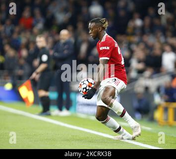 Manchester United's Aaron Wan-Bissaka during Premier League between Tottenham Hotspur and Manchester United at Tottenham Hotspur stadium , London, England on 30th October 2021 (Photo by Action Foto Sport/NurPhoto) Stock Photo