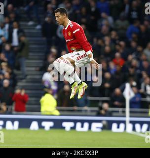 Manchester United's Cristiano Ronaldo during Premier League between Tottenham Hotspur and Manchester United at Tottenham Hotspur stadium , London, England on 30th October 2021 (Photo by Action Foto Sport/NurPhoto) Stock Photo