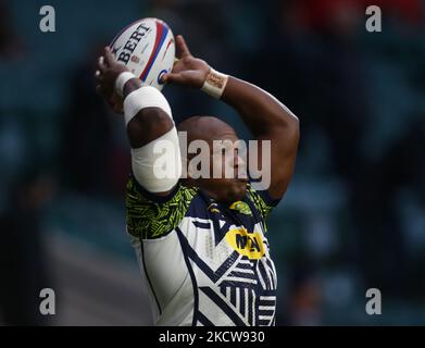 Bongi Mbonambi of South Africa during warm up during Autumn International Series match between England and South Africa, at Twickenham Stadium on 20th November , 2021 in London, England (Photo by Action Foto Sport/NurPhoto) Stock Photo