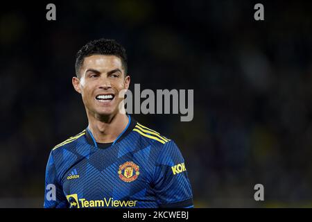 Cristiano Ronaldo of Manchester United reacts during the UEFA Champions League group F match between Villarreal CF and Manchester United at Estadio de la Ceramica on November 23, 2021 in Villarreal, Spain. (Photo by Jose Breton/Pics Action/NurPhoto) Stock Photo