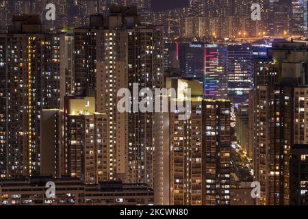 Hong Kong, China, 27 Nov 2021, The packed housing in Kwun Tong area, one of the most densely populated areas of Hong Kong. (Photo by Marc Fernandes/NurPhoto) Stock Photo