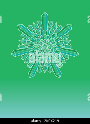 Diamond Crystal Snowflake Cartoon Style design Stock Vector
