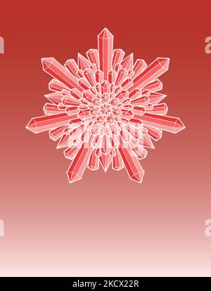 Diamond Crystal Snowflake Cartoon Style design Stock Vector