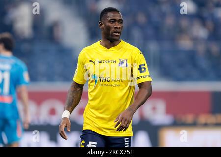 Bastos of Rostov looks on during the Russian Premier League match between FC Zenit Saint Petersburg and FC Rostov on December 3, 2021 at Gazprom Arena in Saint Petersburg, Russia. (Photo by Mike Kireev/NurPhoto) Stock Photo