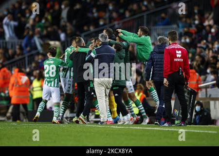 Real Betis players during the La Liga EA Sports match between Real
