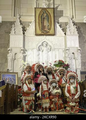 A group of Mexicans from New Jersey visited the Virgin of Guadalupe at