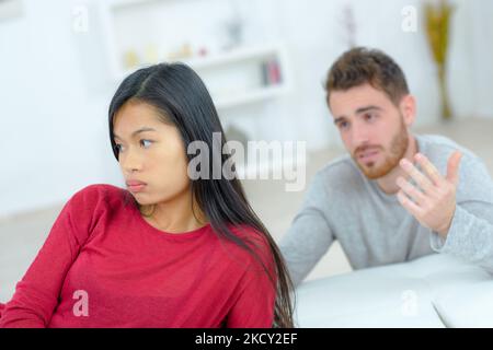 Couple having a heated discussion Stock Photo