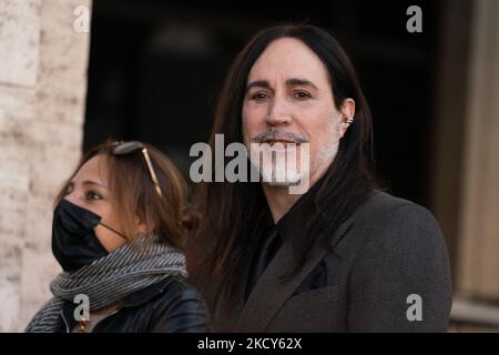 Manuel Agnelli attends the photocall of the movie 'Diabolik' at The Space Cinema Moderno on December 13, 2021 in Rome, Italy. (Photo by Luca Carlino/NurPhoto) Stock Photo