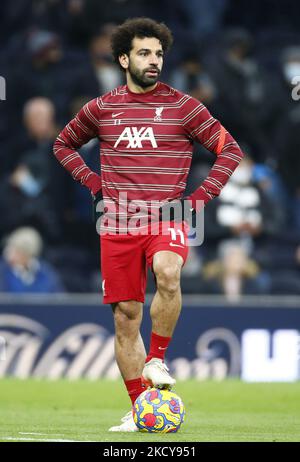 Liverpool's Mohamed Salah during the pre-match warm-up during Premier League between Tottenham Hotspur and Liverpool at Tottenham Hotspur stadium , London, England on 19th December 2021 (Photo by Action Foto Sport/NurPhoto) Stock Photo