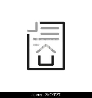 Simple vector icons related to real estate. Documents and real estate contract icon. Stock Vector