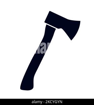 Axe or hatchet symbol small wood cutter axe vector icon on white background Stock Vector