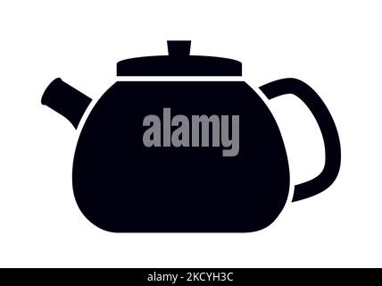 Tea teapot hot beverage fresh line and fill Vector Image