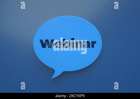 logo for online webinar, web conference, communication technology on the web to watch live stream, 3d render Stock Photo