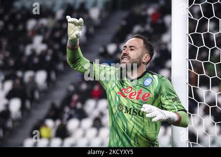 Napoli goalkeeper David Ospina (25) gestures during the Serie A football match n.20 JUVENTUS - NAPOLI on January 06, 2022 at the Allianz Stadium in Turin, Piedmont, Italy. Final result: Juventus-Napoli 1-1. (Photo by Matteo Bottanelli/NurPhoto) Stock Photo