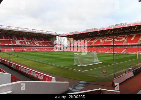 General view inside the City Ground ahead of kick-off of the during the FA Cup Third Round match between Nottingham Forest and Arsenal at the City Ground, Nottingham on Sunday 9th January 2022. (Photo by Jon Hobley/MI News/NurPhoto) Stock Photo