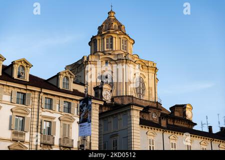 General view of Piazza Castello on October 16, 2021 in Turin, Italy. (Photo by Alessandro Bremec/NurPhoto) Stock Photo
