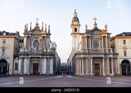 General view of Piazza San Carlo on October 16, 2021 in Turin, Italy. (Photo by Alessandro Bremec/NurPhoto) Stock Photo