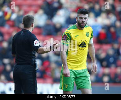 Grant Hanley of Norwich City during FA Cup Third Round Proper between Charlton Atheltic vs Norwich City at The ValleyStadium, London on 09th January 2022 (Photo by Action Foto Sport/NurPhoto) Stock Photo