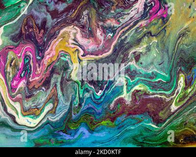 Texture created with paint of vibrant and diverse colors that create an ideal chromatic mix for textures and backgrounds and applications in graphic d Stock Photo